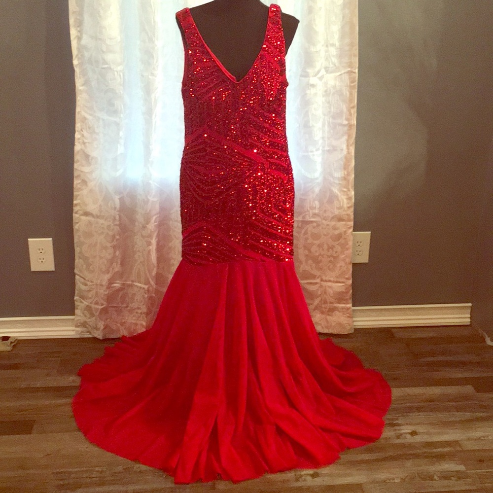 3X Red Prom Dress